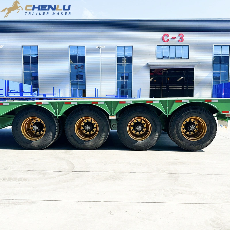 Rear deck and four-axle running group of the 100 ton RGN trailer