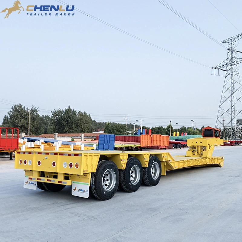 Front loading end of the 3 axle detachable gooseneck lowbed